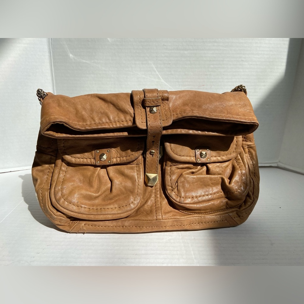 Vintage Henri Bendel Purse Shoulder Bag Brown Tan Hobo Womens Handbag Medium